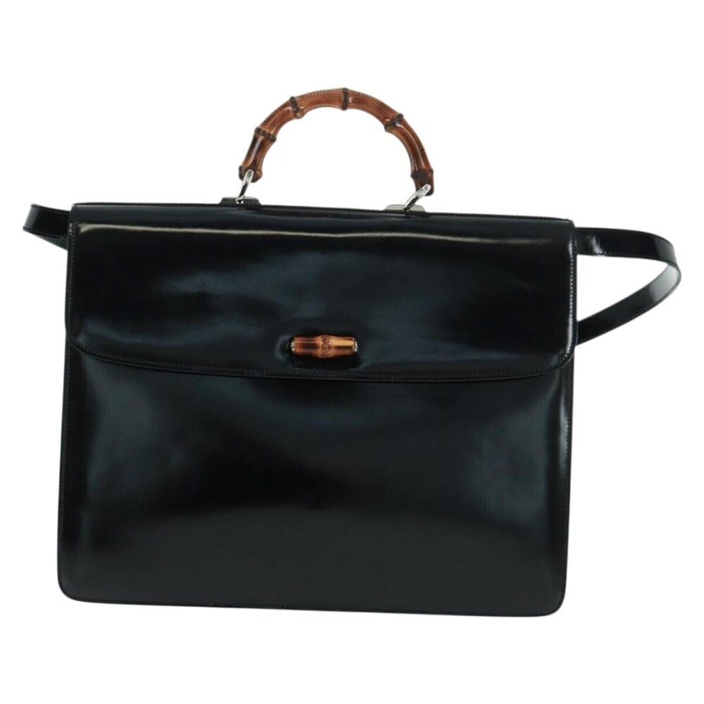 Gucci Vintage Bamboo Handle Patent leather